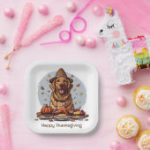 Assiettes En Carton Bon thanksgiving Golden Retriever Chien (Fête)