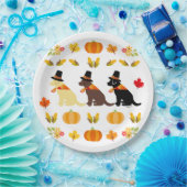 Assiettes En Carton Bon thanksgiving Labrador Silhouette Blanc (Fête)