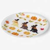 Assiettes En Carton Bon thanksgiving Labrador Silhouette Blanc (Angle)