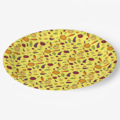 Assiettes En Carton Bon thanksgiving légumes motif jaune (Angle)