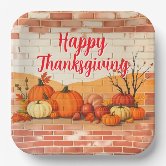 Assiettes En Carton Bon thanksgiving moderne Belle automne (Recto)