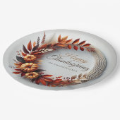 Assiettes En Carton Bon thanksgiving moderne Floral Wreath Custom (Angle)