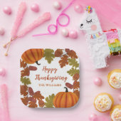 Assiettes En Carton Bon thanksgiving Nom de famille Automne (Fête)
