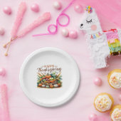 Assiettes En Carton Bon thanksgiving - Panier de récolte avec Citrouil (Fête)