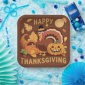 Assiettes En Carton Bon thanksgiving Plaque papier de récolte d'automn (Fête)