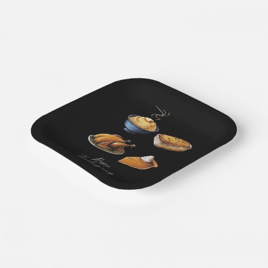 Assiettes En Carton Bon thanksgiving rétro Automne Citrouille (Angulaire)