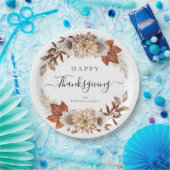 Assiettes En Carton Bon thanksgiving Rustic Fall Leaves (Fête)