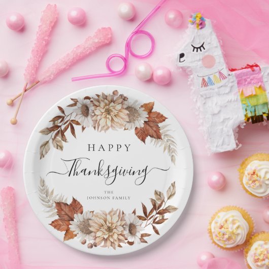 Assiettes En Carton Bon thanksgiving Rustic Fall Leaves (Fête)