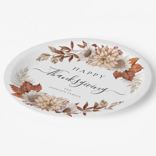 Assiettes En Carton Bon thanksgiving Rustic Fall Leaves (Angle)