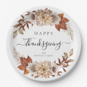 Assiettes En Carton Bon thanksgiving Rustic Fall Leaves (Devant)