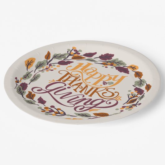 Assiettes En Carton Bon thanksgiving simple mou Citrouille automne (Angle)