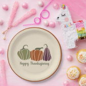 Assiettes En Carton Bon thanksgiving sur mesure Citrouilles modernes (Fête)