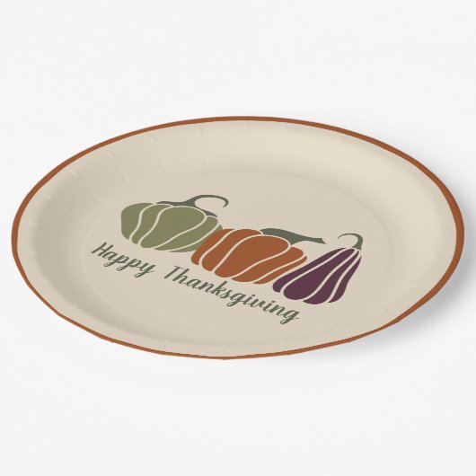 Assiettes En Carton Bon thanksgiving sur mesure Citrouilles modernes (Angle)