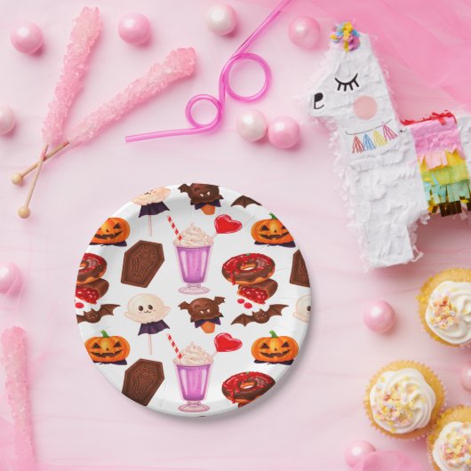 Assiettes En Carton Bonbon Dracula éffrayant Minimal Pour Halloween (Fête)