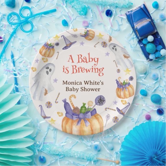 Assiettes En Carton Bonbons Citrouilles Fantômes Halloween Baby Brassa (Fête)