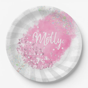 Assiettes En Carton Bonbons de coton parties scintillant mignonne cein