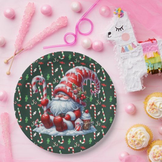 Assiettes En Carton Bonbons de Noël Joyeux (Fête)