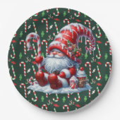 Assiettes En Carton Bonbons de Noël Joyeux (Devant)