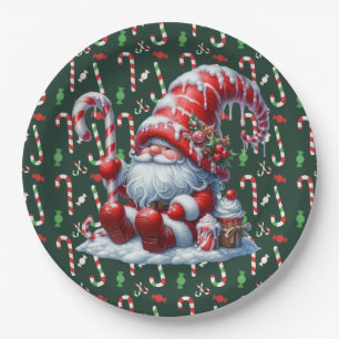 Assiettes En Carton Bonbons de Noël Joyeux