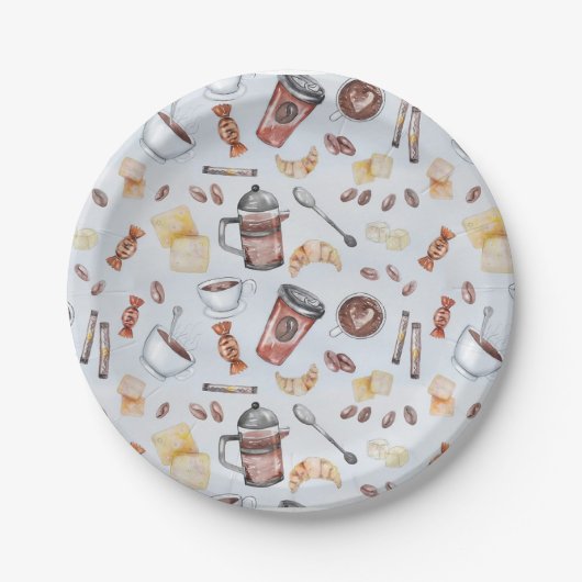 Assiettes En Carton Bonbons et café (Devant)