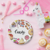 Assiettes En Carton Bonbons et Dessert Doodles Sweet Traitements Motif (Fête)