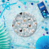 Assiettes En Carton Bones et pattes Bichon Frise (Fête)