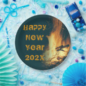 Assiettes En Carton Bonfire New Year's Eve Party Texte (Fête)