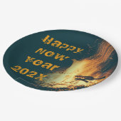 Assiettes En Carton Bonfire New Year's Eve Party Texte (Angle)
