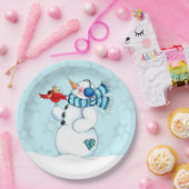 Assiettes En Carton Bonhomme de neige (Fête)