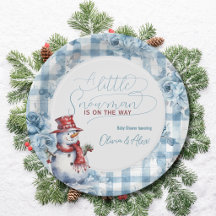 Bonhomme de neige à l'aquarelle Baby Shower pour g