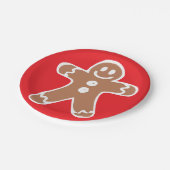 Assiettes En Carton Bonhomme en pain d'épice (Angle)