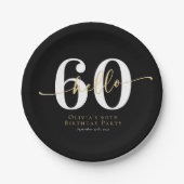 Assiettes En Carton Bonjour 60 Soixante Anniversaire fête (Devant)