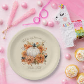 Assiettes En Carton Bonjour automne aquarelle fleur sauvage feuille au (Fête)