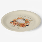 Assiettes En Carton Bonjour automne aquarelle fleur sauvage feuille au (Angle)