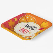 Assiettes En Carton Bonjour automne Feuilles d'automne et Citrouille t (Angulaire)
