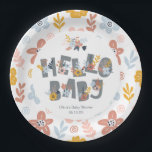 Assiettes En Carton Bonjour Baby Boho Floral Baby shower Plaques de pa<br><div class="desc">Cette assiette florale de saumons boho est la meilleure façon de célébrer le nouveau bébé!</div>