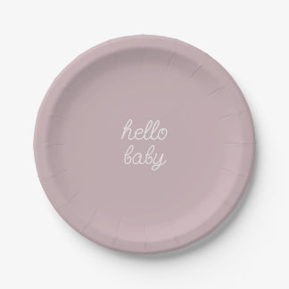 Assiettes En Carton Bonjour Baby Sip et voir et Baby shower Party Plaq
