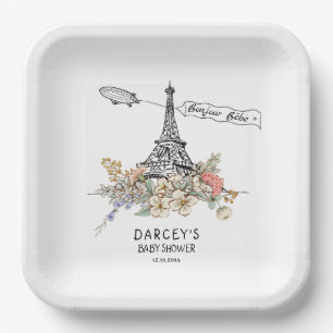 Assiettes En Carton Bonjour Bebe Baby shower neutre du genre