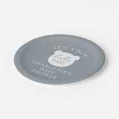 Assiettes En Carton Bonjour bébé ours C'est un garçon (Angle)