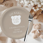Assiettes En Carton Bonjour bébé ours C'est un garçon<br><div class="desc">Ce charmant design pour bébé est orné d'un adorable motif d'ours, parfait pour célébrer l'arrivée d'un nouveau petit. Le design est doux et fantaisiste, avec les mots "bonjour bébé" bébé ours ajoutant une touche ludique à l'ensemble. Idéal pour une douche neutre pour les hommes et les femmes, ce design ravira...</div>