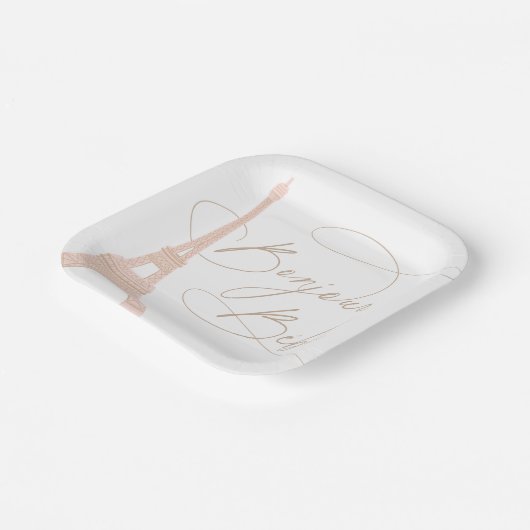 Assiettes En Carton Bonjour Bebe Paris Baby shower français (Angulaire)