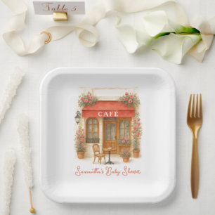 Assiettes En Carton Bonjour Bebe Paris Café Baby shower
