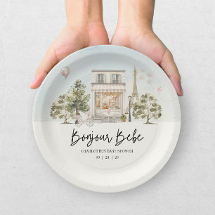 Assiettes En Carton Bonjour Bébé Paris Fête Prénatale pour Bébé