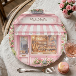 Assiettes En Carton Bonjour Café Parisien Bébé Rose Baby Shower