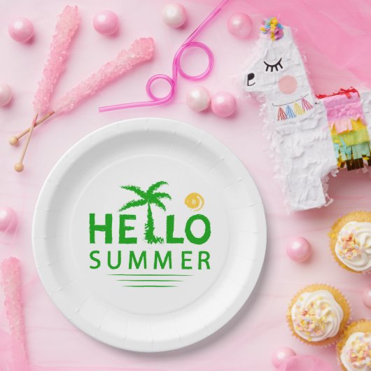 Assiettes En Carton Bonjour été (Fête)