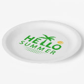 Assiettes En Carton Bonjour été (Angle)