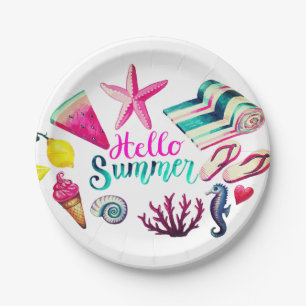 Assiettes En Carton Bonjour été