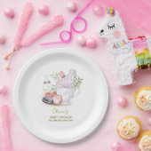 Assiettes En Carton Bonjour Floral Macarons Milk Tea Baby shower (Fête)