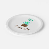 Assiettes En Carton Bonjour Je suis Lily cactus succulent ajouter nom  (Angle)