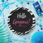 Assiettes En Carton "Bonjour magnifique !" Plaques de fête (Fête)